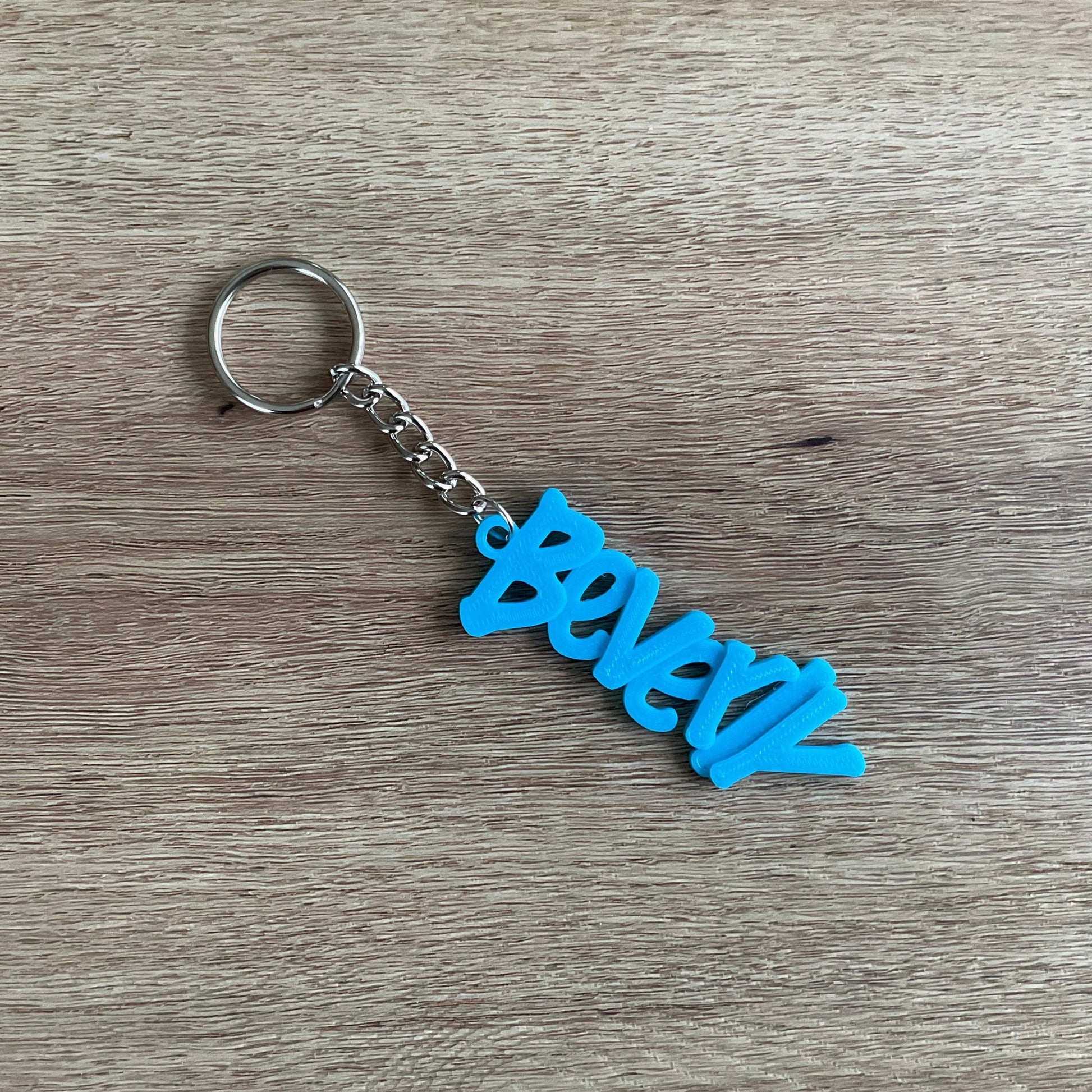 An sample of the blue keychain