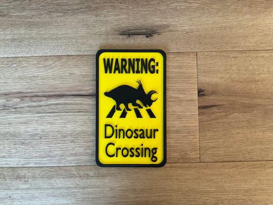 Dinosaur Crossing -Triceratops Sign