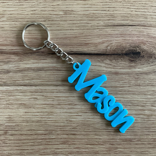 a picture of the mason keychain printed in light blue